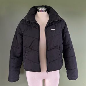 🤙🏼VANS Classic Black Puffer Jacket with White Logo Size XS